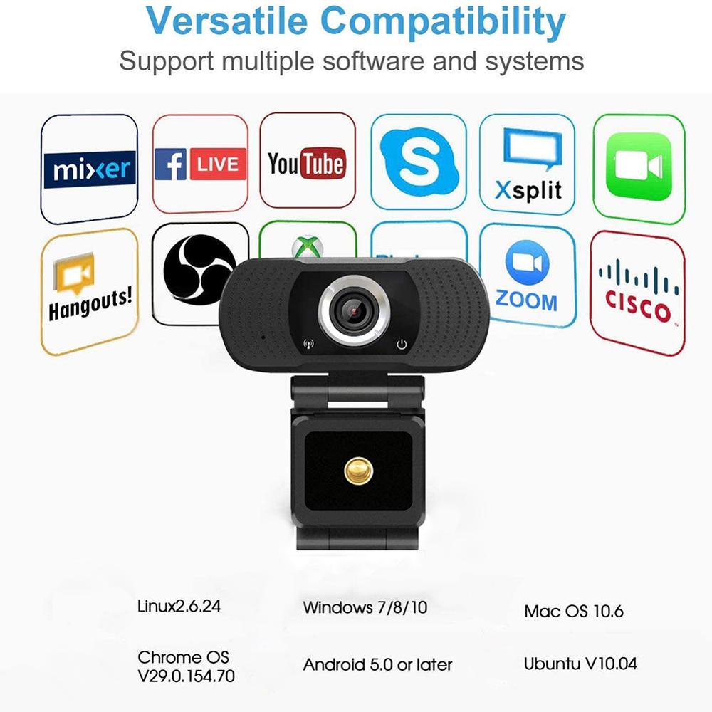 1080P HD Webcam USB Web Camera Built-in Microphone Video Call manual focus Web Cam for Desktop Computer Desktop PC Laptop