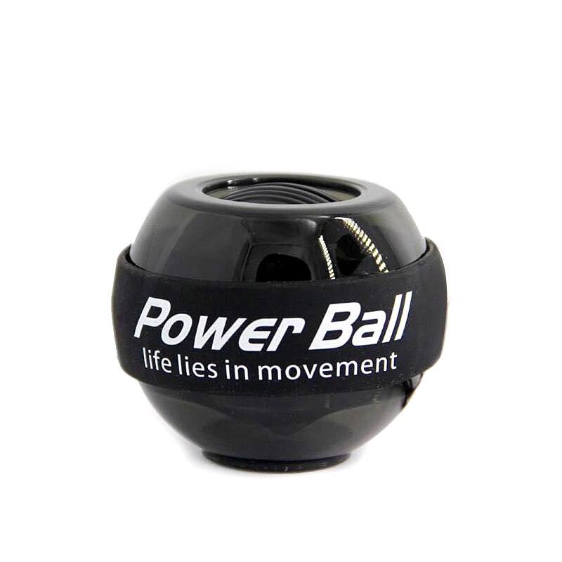 Syv clour ledet power bold håndled bold træner slappe af gyroskop powerball gyro arm træner forstærker fitness udstyr: Sort ingen lys