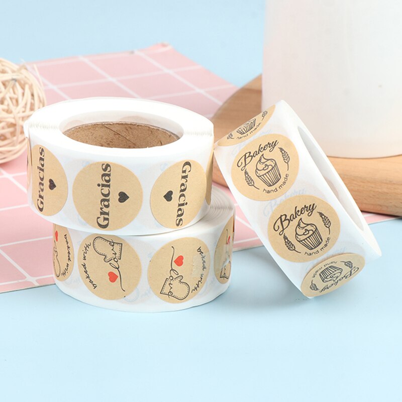 500Pcs/roll Bakery Stickers Labels for Baked Food Bread Cake Package Decoration