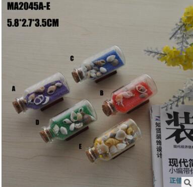Home Decor Mini Sailing Pirate Boat Ship Small Wood Cork Glass Drift Charm Wishing Bottle Vial Valentine's Day: 2045 mix 5