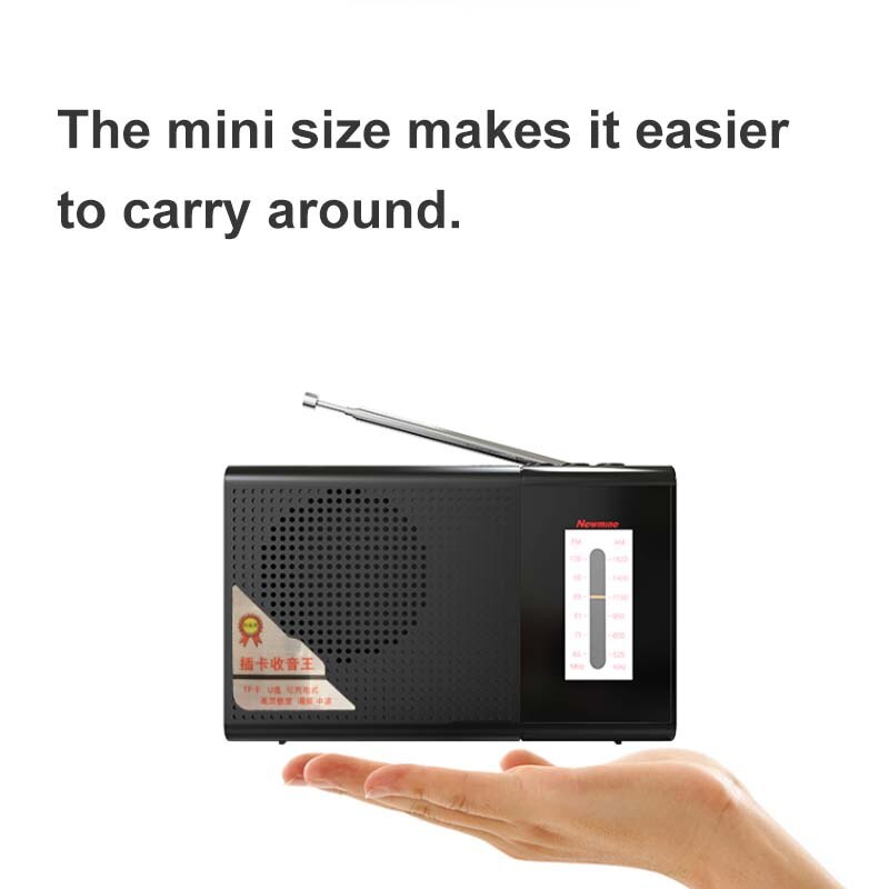 Mini FM AM Radio Ricevitore Portatile di Musica Payer con 3.5mm Per Cuffie Martinetti Supporto della Carta di TF U Disco di Gioco