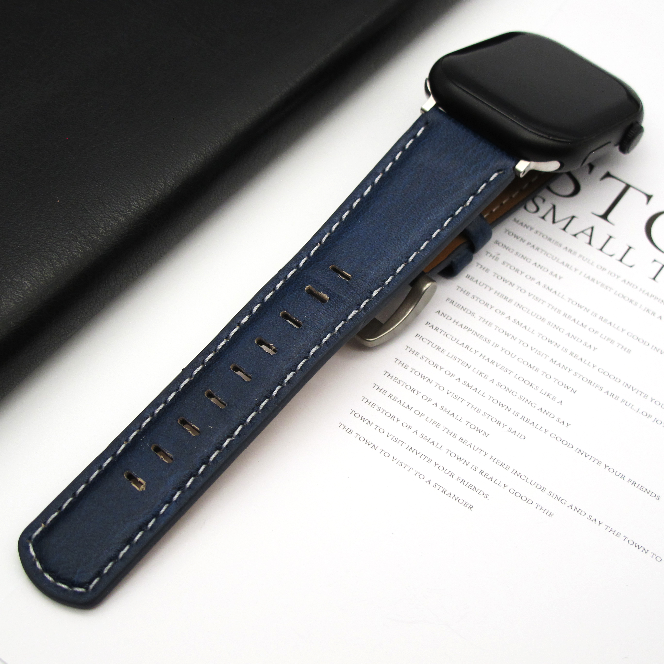 Leather strap for Apple Watch Ultra1 strap 49mm S10 46mm 42mm 45 44 41 40 38mm men's strap for Iwatch series 987654