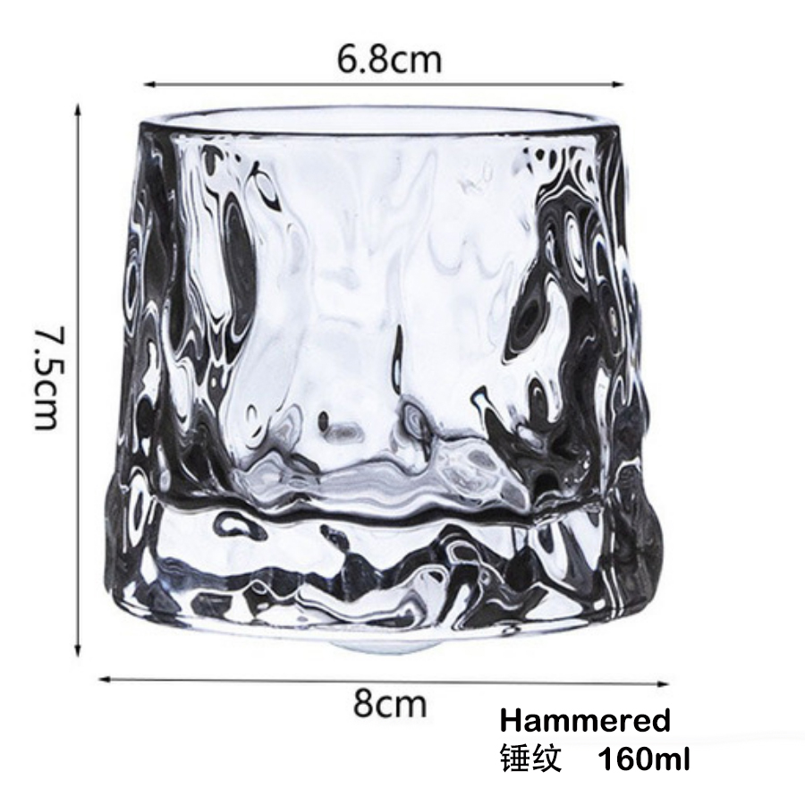 Whisky Glas, Ouderwetse Rotsen Bril Tuimelaars, Glaswerk Voor Cocktail Scotch, Bourbon, Gin, Voldka, brandy: Rotating Hammered