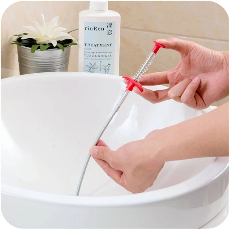 60Cm Drain Cleaner Sticks Clog Remover Cleaning Tools Sewer Cleaning Brush Pipe Dredging Tools for Bathroom Kitchen Sink