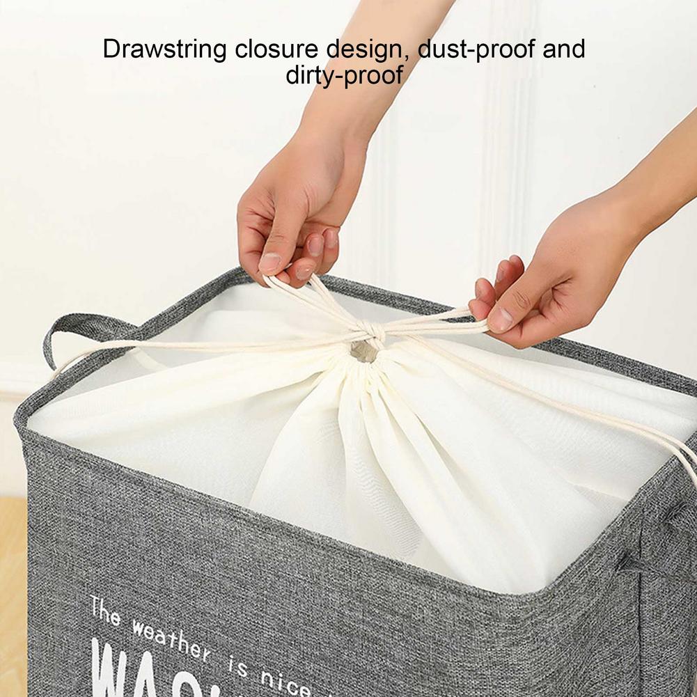 Cesta de ropa sucia plegable, cuadrado, grande, impermeable, tela de lino, juguete casero, organizador de almacenamiento de ropa