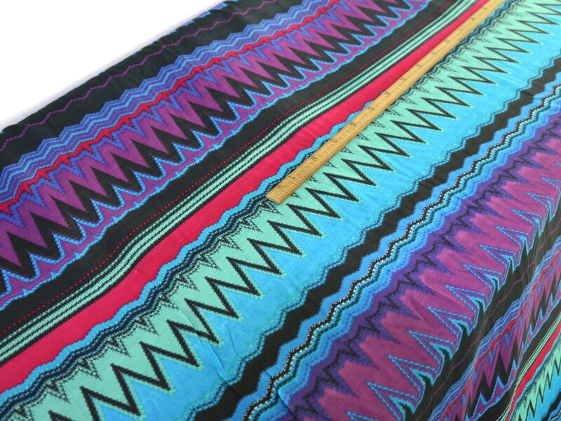 100cm*135cm Bohemian Dress Material Natural Silk Cotton Fabric Geometric