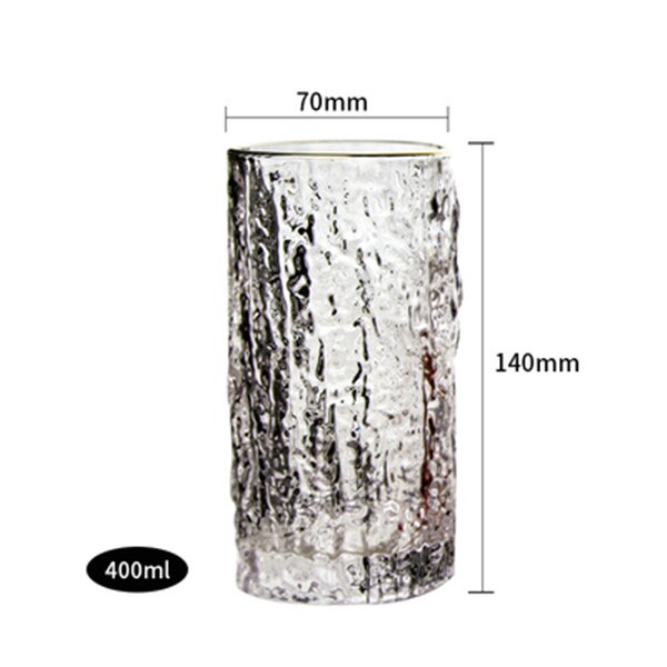 2Pcs Japanese Wine Glass Bark Pattern Beer Glass Vodka Whisky Cup Home Transparent Milk Juice Coffee Glass Cup: With phnom penh 2