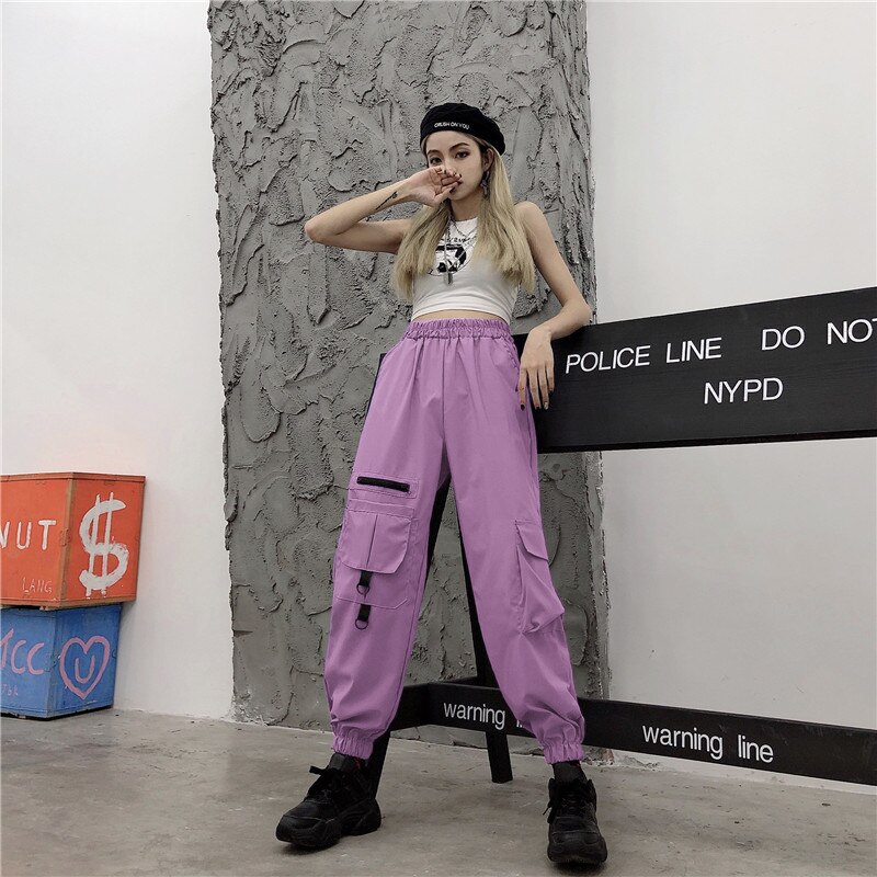 Hip Hop Outfit GirlsPants Overalls Loose Casual Ballroom Trousers Street Jazz Dance Costume Punk Cool Black Pant VDB2225
