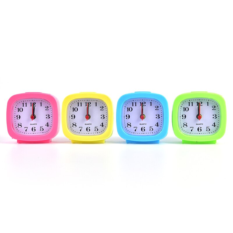 Portable Clock for Student Alarm Clock Bedroom Desk Square Small Bed Compact Travel Quartz Beep clock Cute