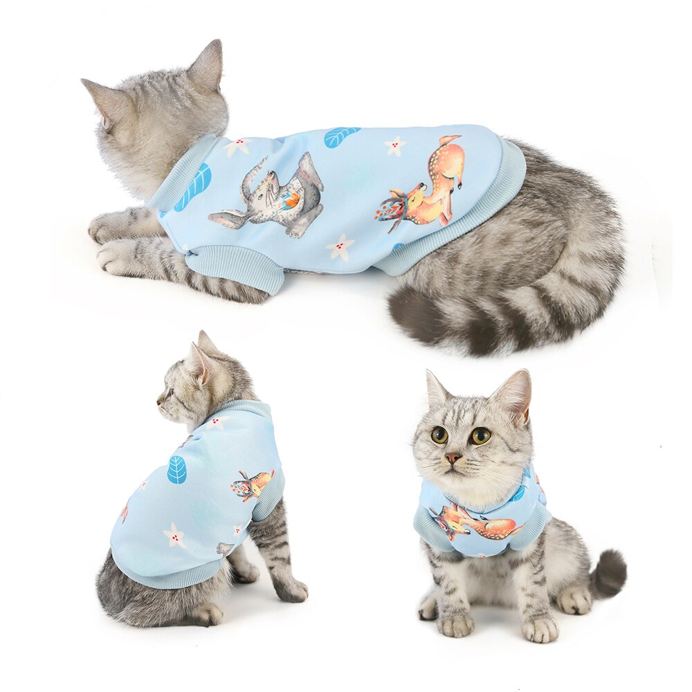 Bonito imprimir pequeno cão casaco inverno quente roupas para animais de estimação para chihuahua shih tzu moletom filhote de cachorro gato pulôver cães animais de estimação roupas