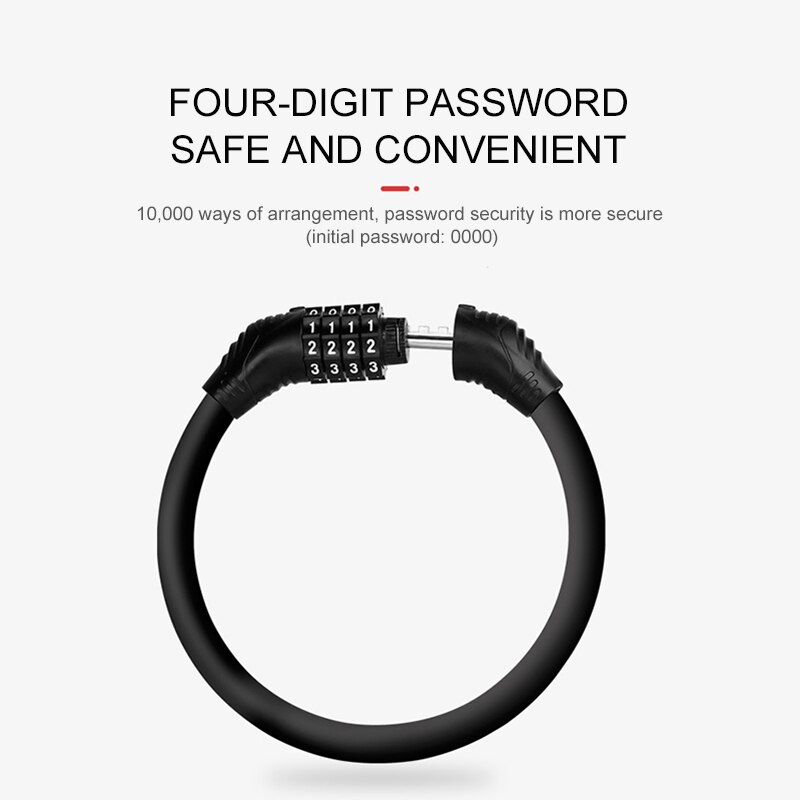 Mountain Bike Lock Anti-Theft Portable Password Lock Fixed Bicycle Ring Lock Outdoor Sports Bicycle Safety