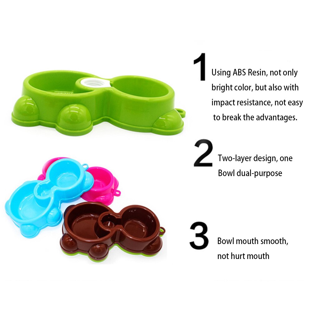 Dubbele voerbak voor huisdieren, dubbele hondenvoerbak, voerbak voor puppy's en katten, voerbak voor huisdieren met waterflespoort