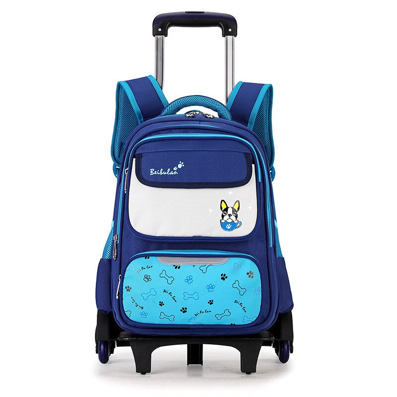 Afneembare Kinderen Trolley Rugzak Jongens Wielen Schooltas Casual reisbagage Waterdichte Klim de trap trolley rugzak