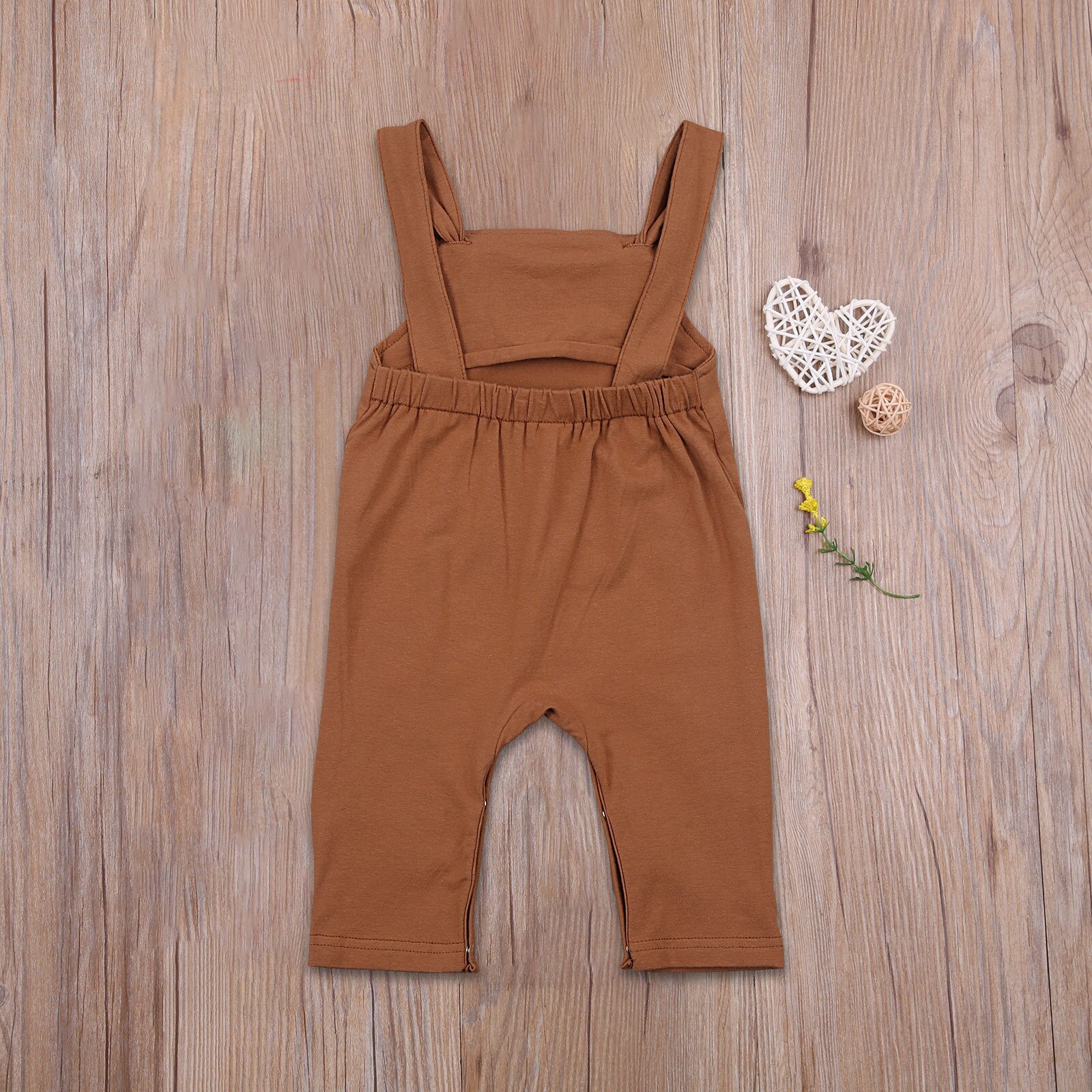 Baby & Kinderen Baby Effen Kleur Jumpsuit Peuter Jongen Meisje Spaghettibandjes Vierkante Hals Lange Broek Romper