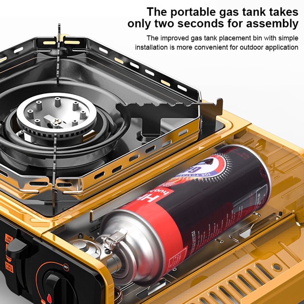 2.9KW Outdoor Cooker Small Gas Tank Gas Stove Camping Cooker Field Use Cassette Stove Multiple Functions Windproof Gas Stove