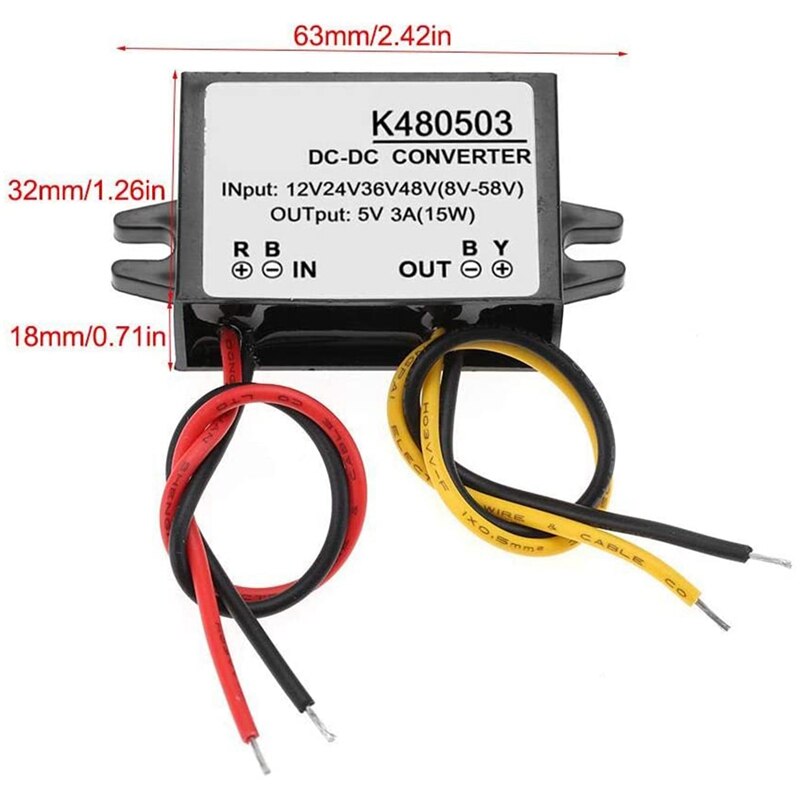 Trasformatore impermeabile dell&#39;unità elettrica di potere giù per il motore del ventilatore convertitore 12V/24V/36V/48V del Buck di DC-DC al regolatore di tensione 5V