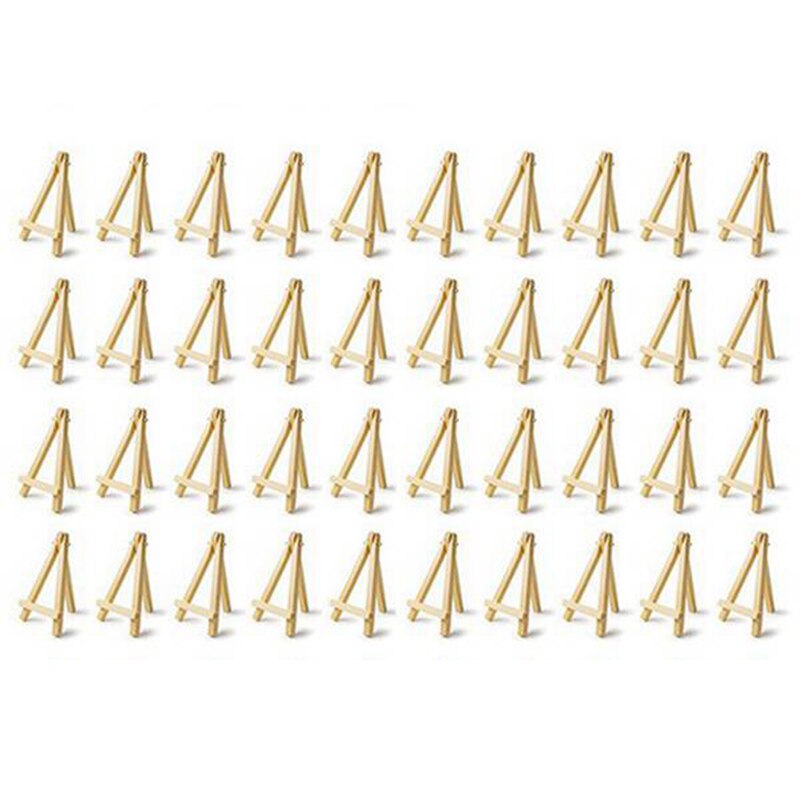 40 Mini Diy Houten Frame Artist Houten Schildersezel Bruiloft Tafel Card Stand Display Stand Party Decoratie 15X8cm Schildersezel: Default Title