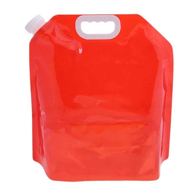 5L PE Water Container Bag Water Bag Tank Portable Folding Water Storage Bag For Camping Hiking Survival Hydration Storage: Red