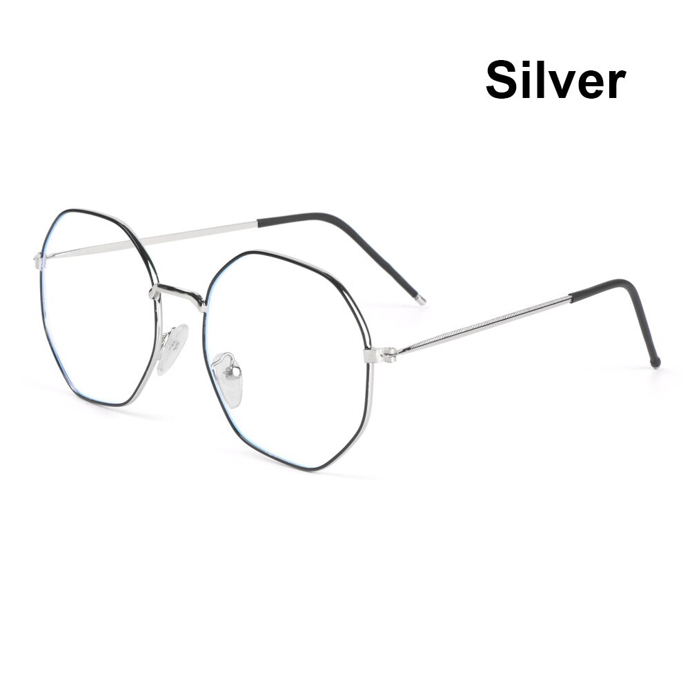 Runde lesebriller ferdig metall vintage optiske briller overdimensjonerte briller ramme presbyopiske briller optisk brille: 3- sølv