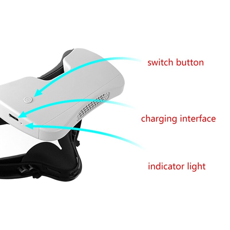 Koelventilator Vr 600Mah Luchtcirculatie Masker Compatibel Met Oculus Quest 2 Headset Traagschuim Ademende Gezicht Pads B36A