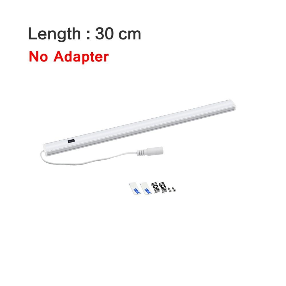 Hand Wave Switch LED Bar Light Rigid Strip Kitchen Lighting Hand Sensor 12V Night Lamp For Bathroom Wardrobe Cocina Wall Lamp: Without Adapter 30cm / White