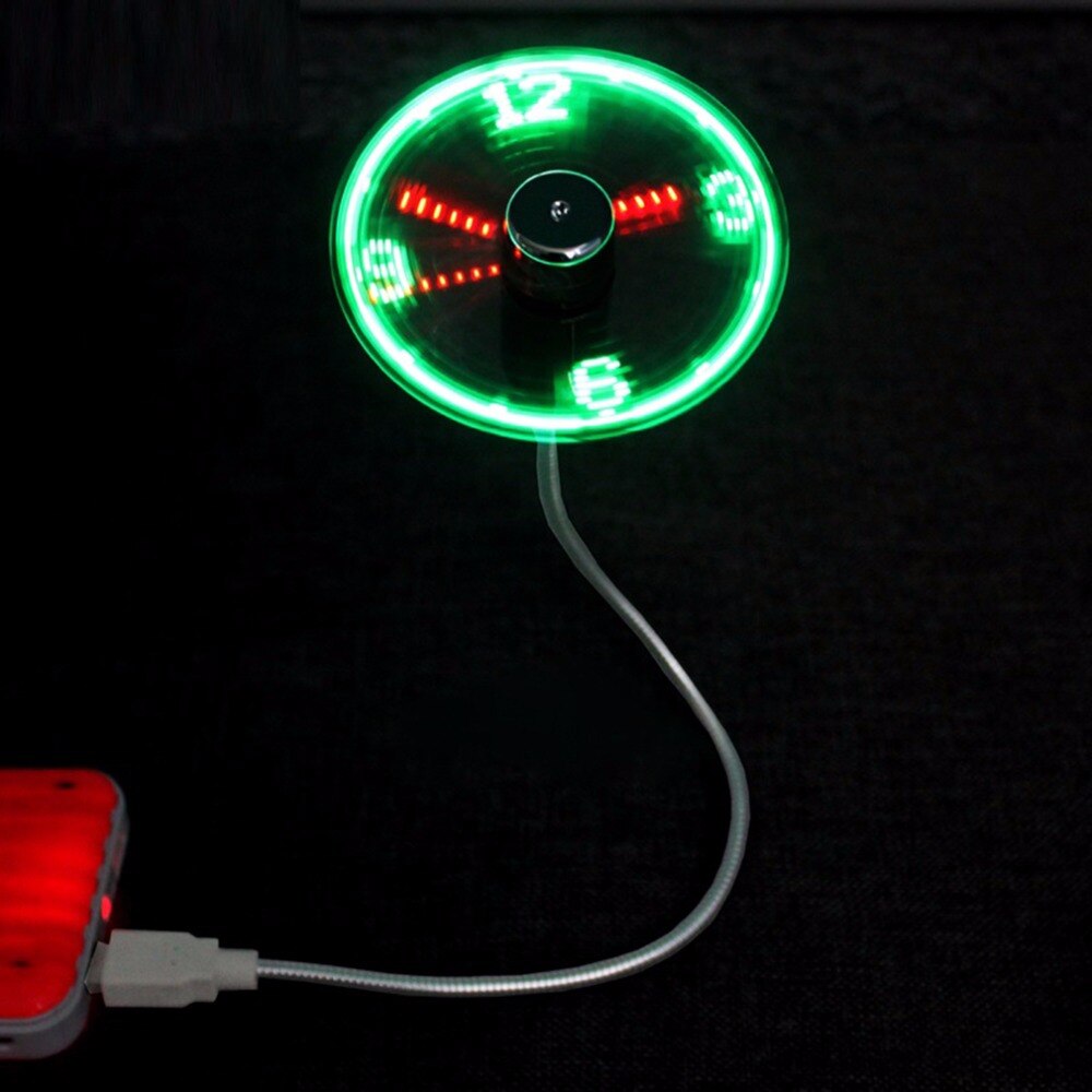 Gadget USB Mini lumière LED Flexible USB ventilateur horloge de bureau horloge Cool Gadget affichage du temps Durable refroidisseur pour PC portable