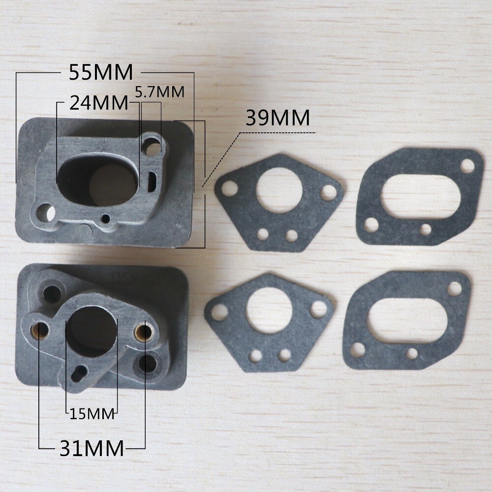 2pcs 40-5 43CC 52CC brush cutter intake manifold carburetor base connector,admitting pipe,carb adaptor