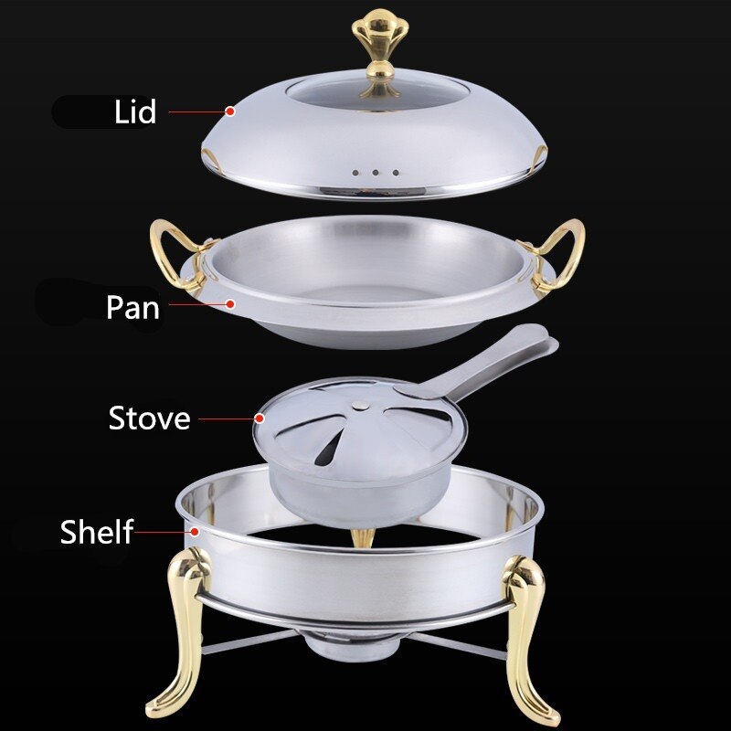Thickened stainless steel alcohol pot dry pot small hotpot restaurant Pot son hotel commercial household shabu fry pot pot