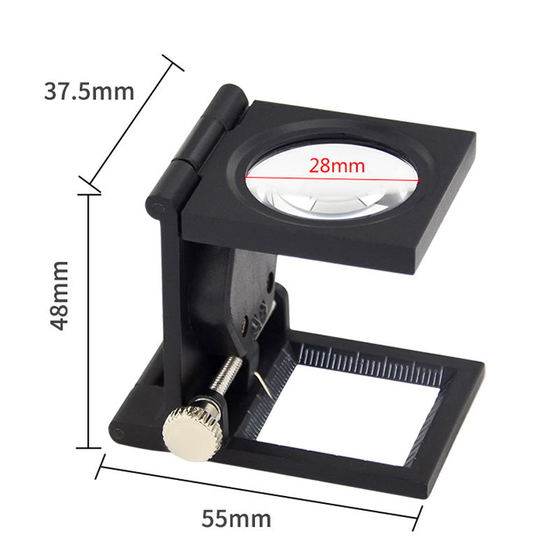 1PC 10x Folding Lens Linen Tester Foldable Mini Pocket Magnifiers Cloth Thread Counter Magnifier Magnifying Glass 28mm