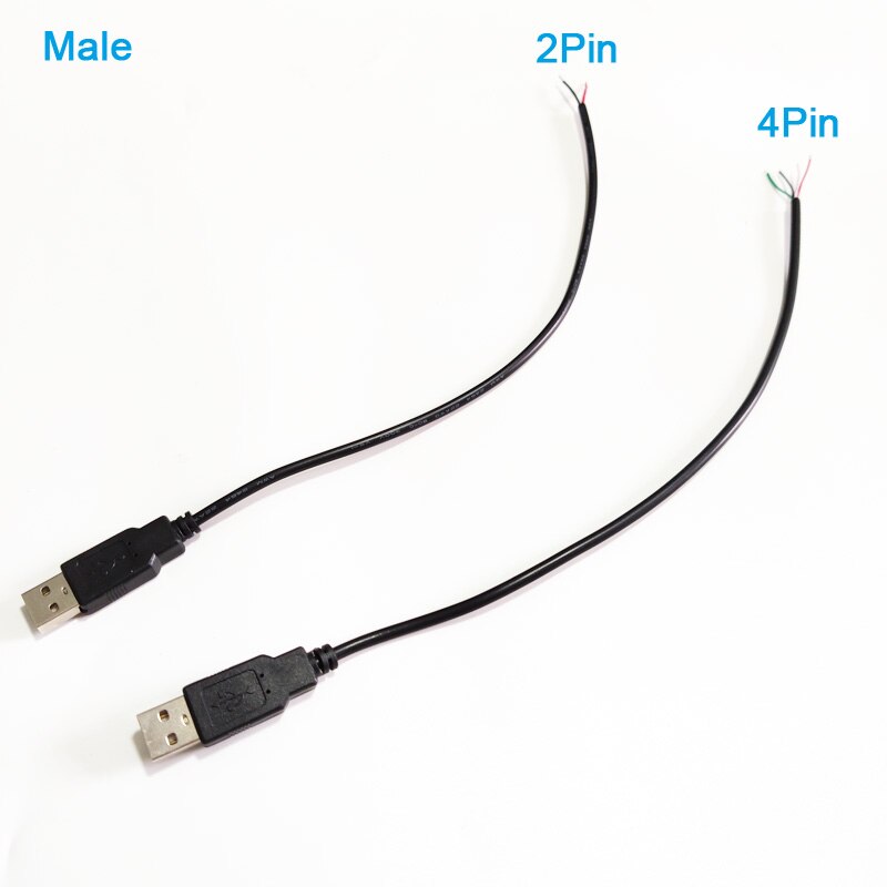 0.3m 1m 5V Power Supply Cable USB 2.0 Female Male 2Pin 4Pin Wire Jack Charger Charging Cord Extension Connector