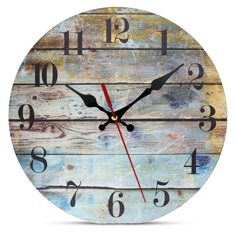 Vintage Wall Clock 25cm Tuscan Style Quartz Wall Clock Retro Roman Numeral Clock Wooden Clock Living Room Wall Decoration: G