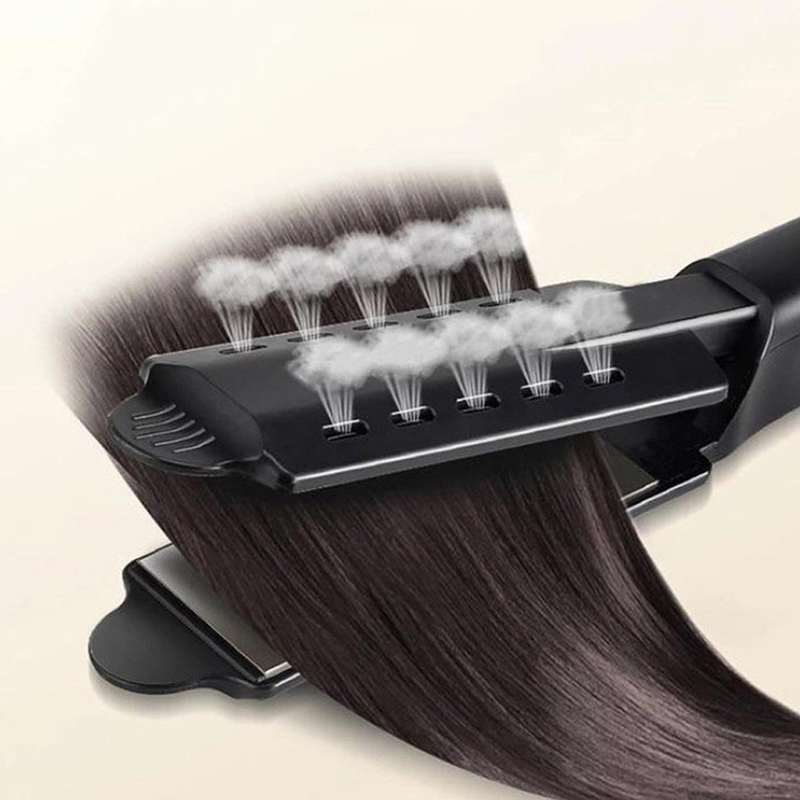 Hair Straightener Four-Gear Temperature Adjustment Ceramic Tourmaline Ionic Steam Hair Straightener For Widen Panel