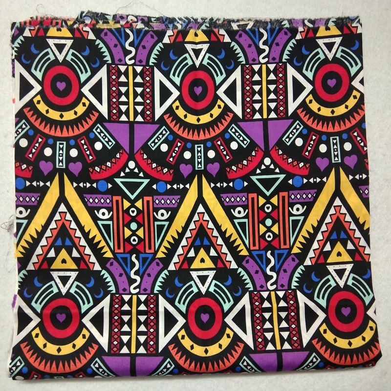 ViaPhil-tela estampada de tótem abstracto de estilo africano, tejido de tela de África de retales para vestido y decoración del hogar, 100% de algodón