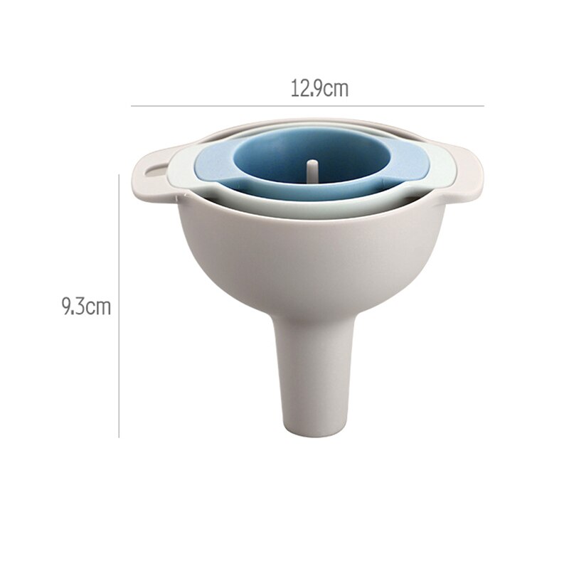 4pcs/set Kitchen Funnel Nested Funnels with Handle Wide Mouth Food Grade Plastic Funnels with Detachable Strainer Filter TB