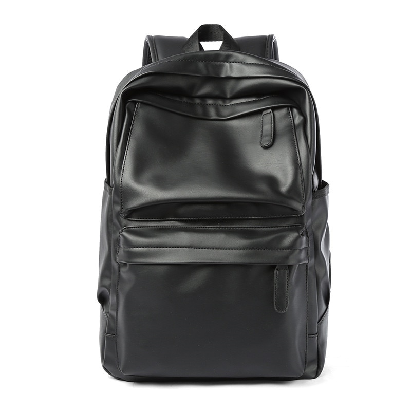 Mannen Lederen Rugzakken Zwart Schooltassen Voor Tieners Jongens College Boekentas Laptop Rugzakken Reistassen Mochila Masculina