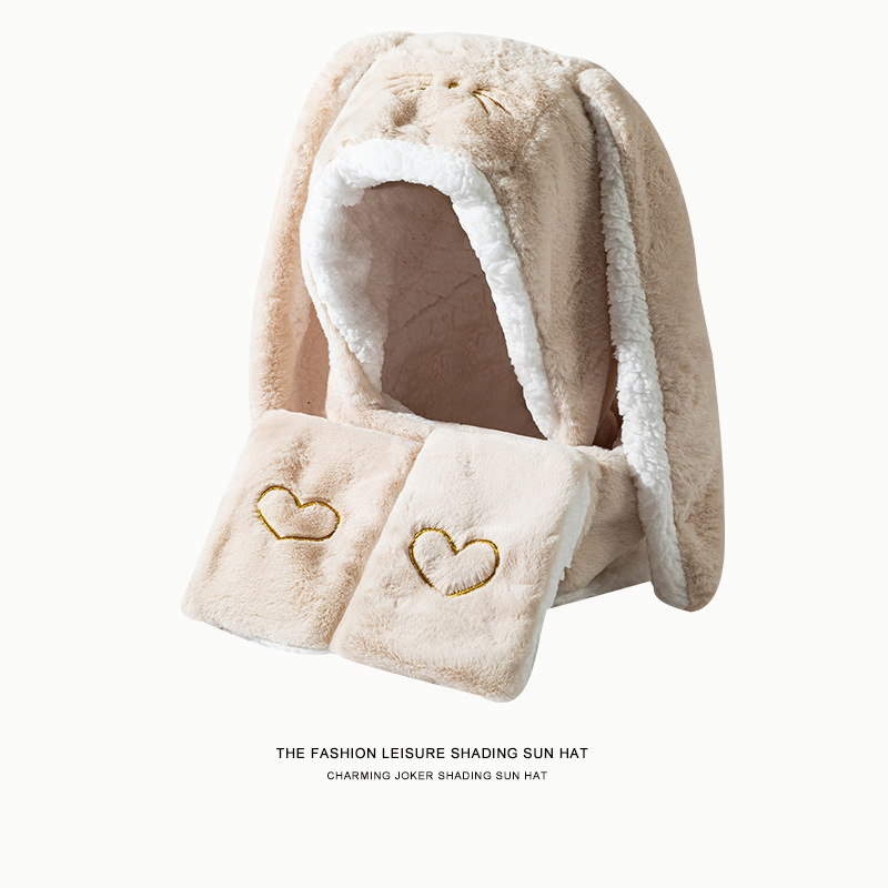 Bunny Oor Hoodie Vrouwen Kawaii Vluisige Schattige Konijn Sweatshirt Tops Jassen Plush en Verdikte (S,Black