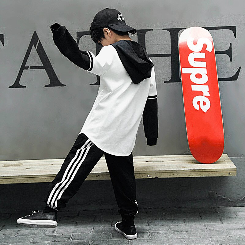 Manteau à capuche style Hip Hop pour garçons et filles, veste bombardier avec lettres, vêtements de danse de rue, Costumes de Sport pour enfants, vêtements d&#39;extérieur