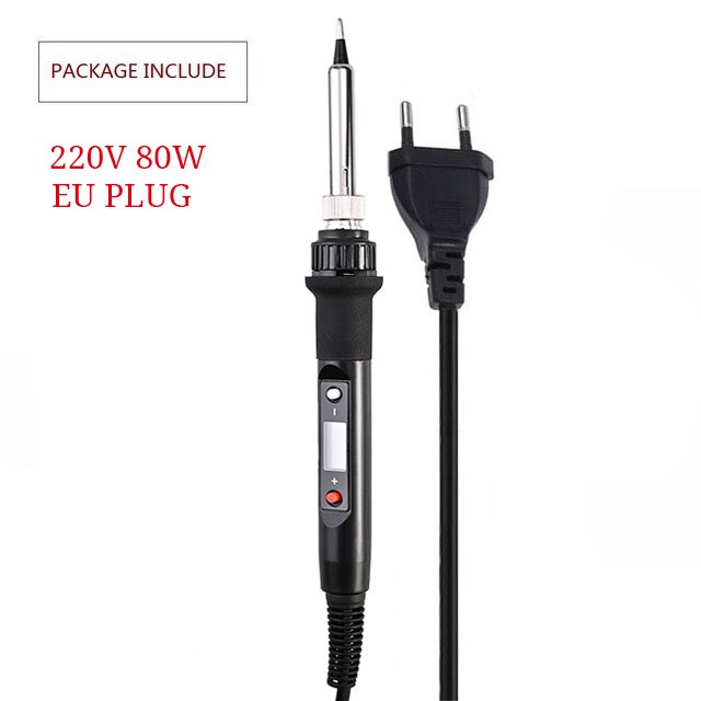 Digital Electric Soldering Iron Kit Welding Tools 110V 220V 60W 80W Ceramic Heat Temperature Adjustable Solder Iron Rework
