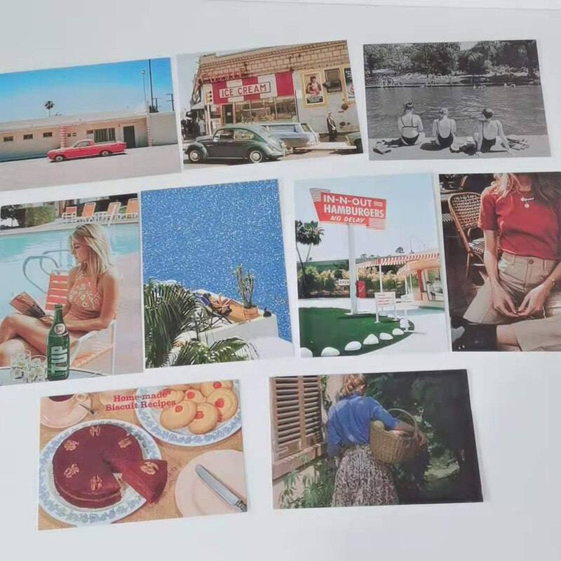 retro fransk kort foto dekorasjon kort sett forrige århundre stil kunstfotografering rekvisitter kollokasjon postkort diy rom vegg klistremerke