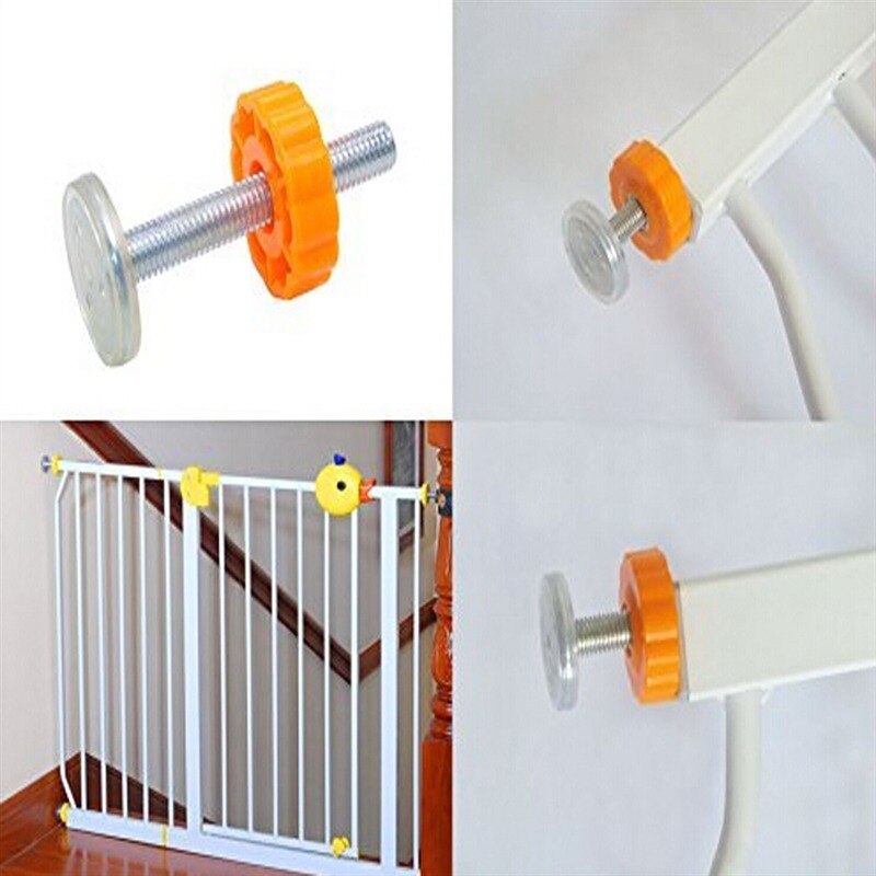 4Pcs/Pack Baby Pet Safety Stairs Gate Screws/Bolts with Locking Nut Spare Part Accessories Kit Baby Safety Doorways