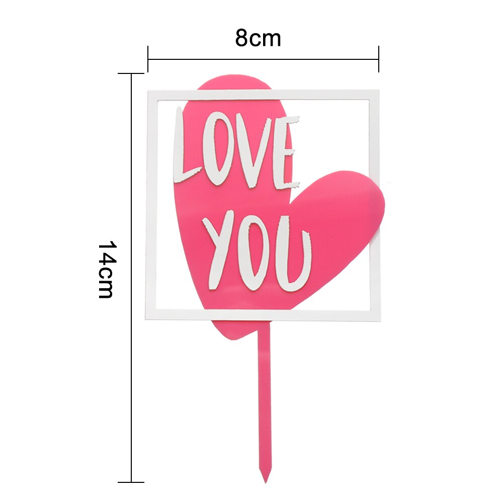Décoration de gâteau pour la saint-valentin, décoration de Cupcake pour anniversaire, mariage, fête de la saint-valentin, 1 pièce