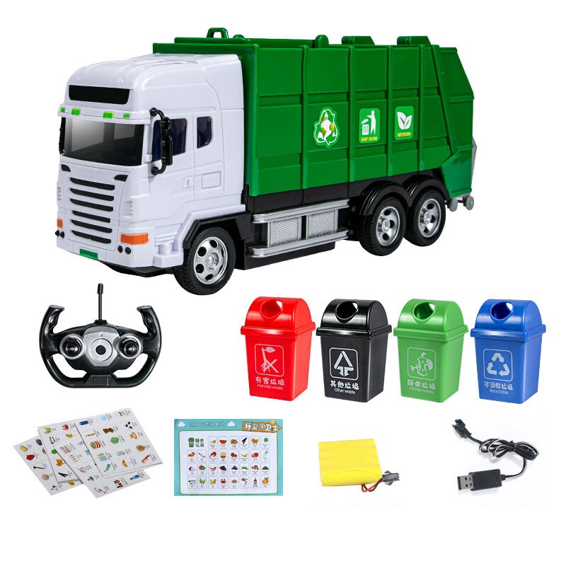 Camiones RC juguetes para niños camión eléctrico clasificación de basura juego interactivo para padres e hijos Control remoto juguetes educativos para niños