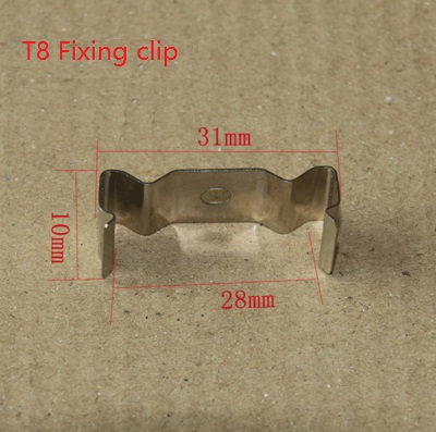 Camal 5pcs/lot Chrome T4/T5/T8 LED Fixing Clips / Tube Clips Light Lighting Accessories Fixed Clip Fixing Bracket Nickel Plating: GRAY