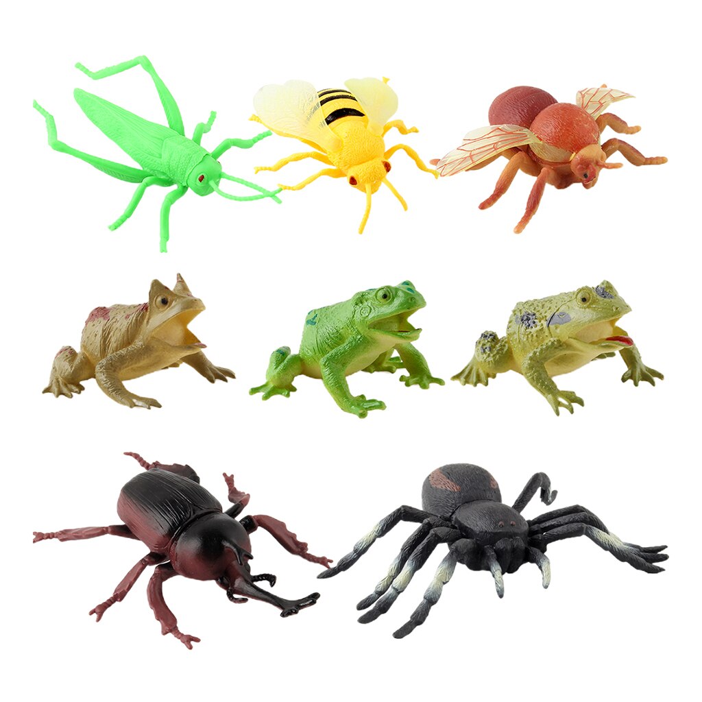 5/6/8/12 pièces insectes insectes araignée tarentule Scorpion abeille PVC: 8pcs