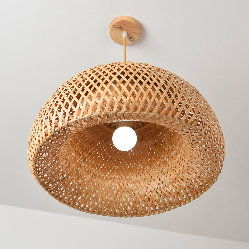 Rotan Hanglampen Bamboe Lantaarn Hanglamp Hand-Geweven Bamboe Lampenkappen E27 Verlichtingsarmaturen Eetkamer Woonkamer Decor