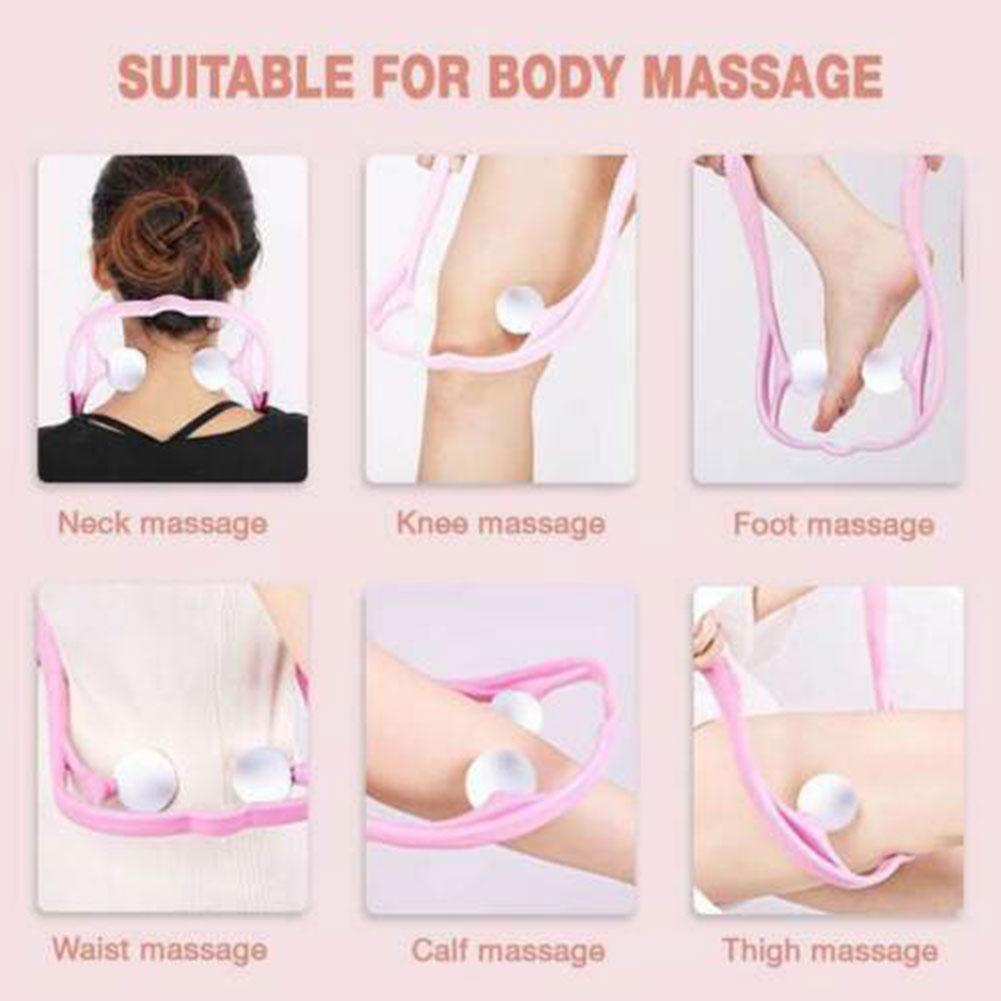 Pressure Point Therapy Neck Massage Tool Pressure Relieve Shoulder Massage Hand Dual Manual Roller Point Trigger Self Massa E8G8
