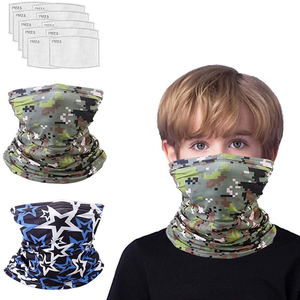 Kids Bandanas Neck Gaiter Half Face Multi-purpose Safety FiltersAnti-Dust Mask Bandanas Turban Hand Band Magic Scarves Outdoor: B