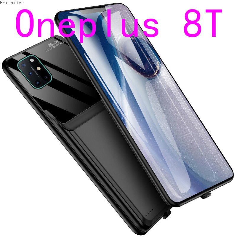 6000mAh stoßfest externe Batterie Ladegerät Fall für Oneplus 7 7T Pro Smart Power Bank Lade Abdeckung für Oneplus 8 Pro 8T Capa: OnePlus 8T-Black