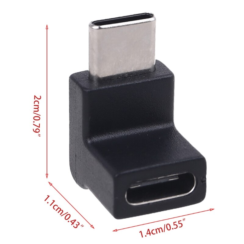 Right Angle 90 Degree USB 3.1 Type C Male to Female USB C Converter Adapter for Cellphone Tablet Laptop USB C Charger X6HB