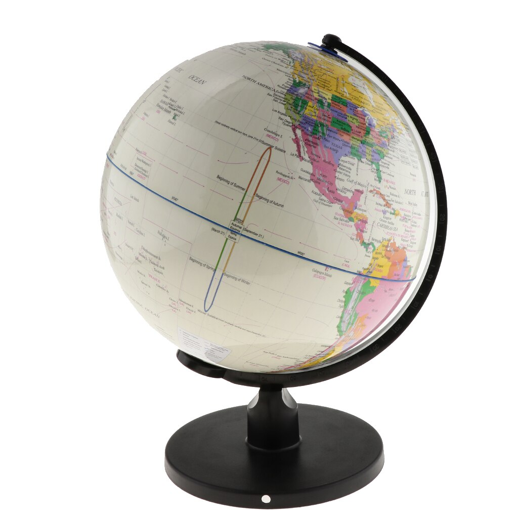 World Map Globe Spinning Interactieve Wereldbol Kids Student Educatief Speelgoed Leermiddelen Desk Tafelblad Decor: White 1